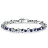 Blue Sapphire Tennis Bracelet in Sterling Silver | 5.90 CT. TW Wedding Jewelry