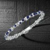 Blue Sapphire Tennis Bracelet in Sterling Silver | 5.90 CT. TW Wedding Jewelry