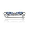 Blue Sapphire Butterfly Brooch - Sterling Silver Dancing Pin
