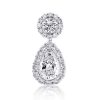 Classic Halo Sterling Silver Drop Earrings - Round CZ Dangle Earrings