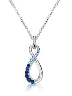 Blue Sapphire & Aquamarine Infinity Necklace - Sterling Silver