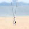 Blue Sapphire & Aquamarine Infinity Necklace - Sterling Silver