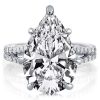 Split Shank Pear Cut Engagement Ring in 925 Sterling Silver