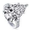 Split Shank Pear Cut Engagement Ring in 925 Sterling Silver