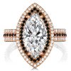 Black Marquise Cut White Sapphire Engagement Ring - 925 Sterling Silver