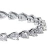 Sterling Silver Pear Cut Tennis Bracelet with Simulated Diamonds, Available in Multiple Lengths