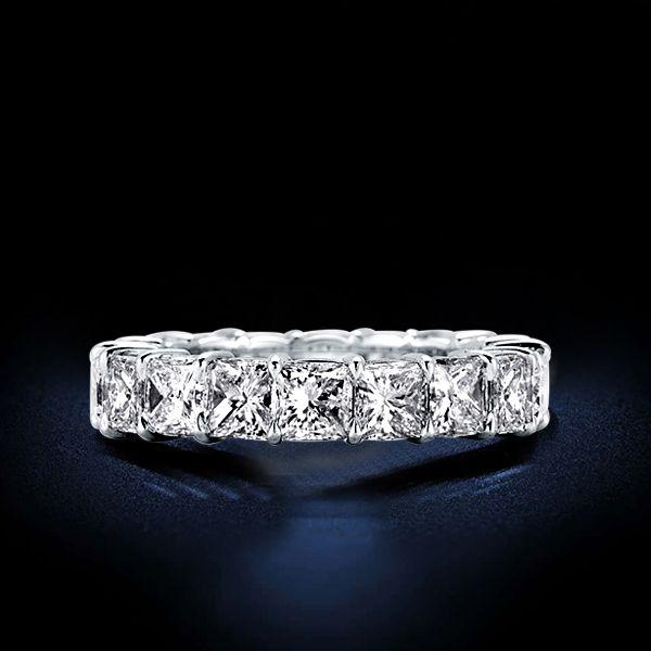 Princess Cut Eternity Wedding Band - 925 Sterling Silver - 4.25 CT. TW.