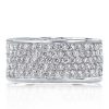 Half Eternity White Sapphire Five-Row Wedding Band in Sterling Silver