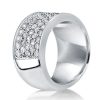 Half Eternity White Sapphire Five-Row Wedding Band in Sterling Silver