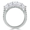 Five Stone U Prong Wedding Band in 925 Sterling Silver with 1.61 CT. TW Simulated Diamonds