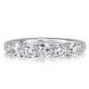 Five Stone U Prong Wedding Band in 925 Sterling Silver with 1.61 CT. TW Simulated Diamonds