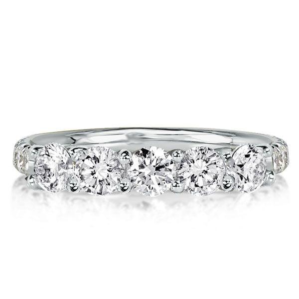 Five Stone U Prong Wedding Band in 925 Sterling Silver with 1.61 CT. TW Simulated Diamonds