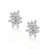 White Sapphire Stud Earrings - Round & Marquise Cut - Sterling Silver