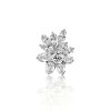 White Sapphire Stud Earrings - Round & Marquise Cut - Sterling Silver