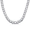 Classic Round Cut Cubic Zirconia Tennis Necklace - 925 Sterling Silver