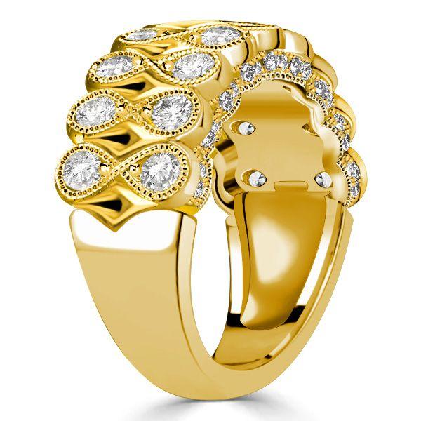 Vintage Style Round Cut Wedding Band - 1.26 CTW Anniversary Ring