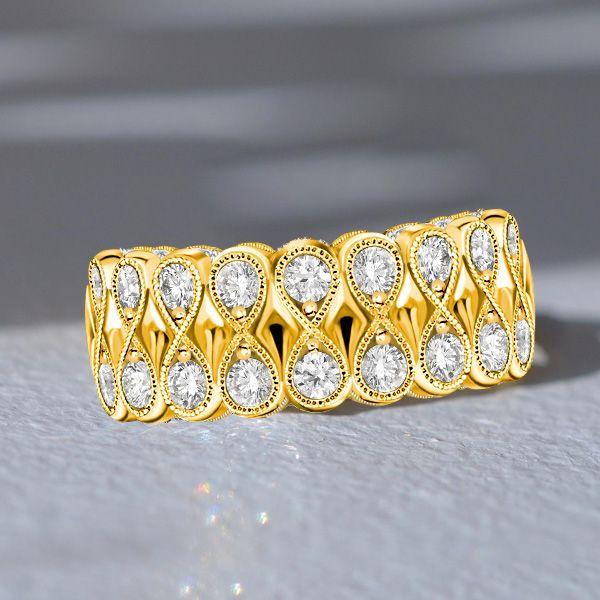 Vintage Style Round Cut Wedding Band - 1.26 CTW Anniversary Ring
