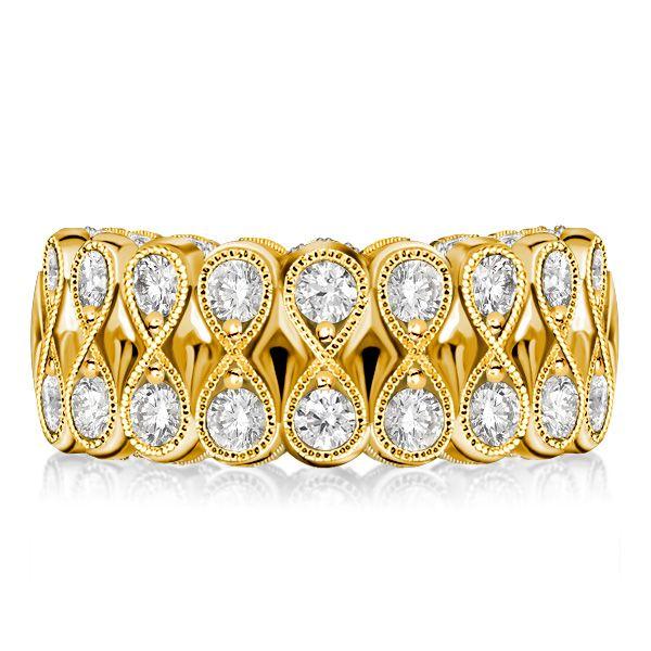 Vintage Style Round Cut Wedding Band - 1.26 CTW Anniversary Ring