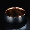 Tungsten Carbide & Titanium Two-Tone Wedding Band - Black & Rose Gold 8mm