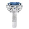 Emerald Cut Sterling Silver Engagement Ring - 15.5 CT Center Stone