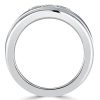 Blue Sapphire and Ruby Triple Row Wedding Band in Sterling Silver