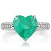Emerald Cut 5.00 CT Simulated Emerald Engagement Ring - 925 Sterling Silver