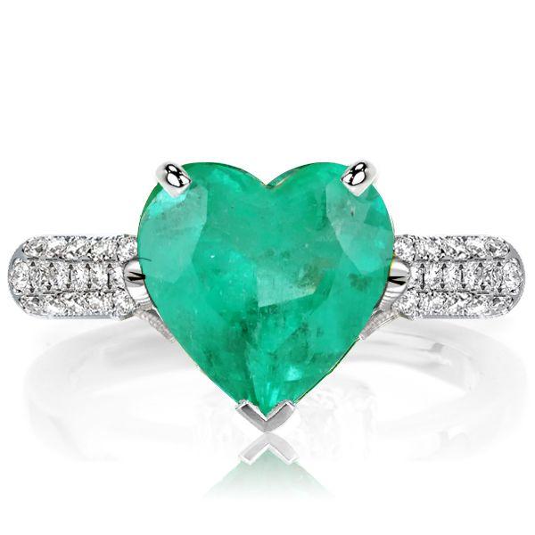 Emerald Cut 5.00 CT Simulated Emerald Engagement Ring - 925 Sterling Silver