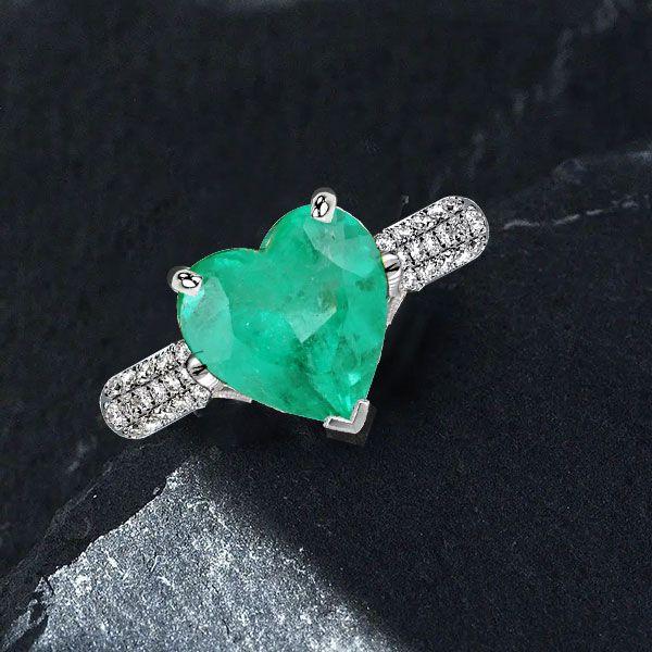 Emerald Cut 5.00 CT Simulated Emerald Engagement Ring - 925 Sterling Silver