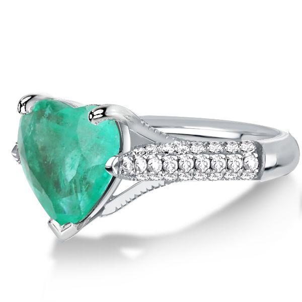 Emerald Cut 5.00 CT Simulated Emerald Engagement Ring - 925 Sterling Silver