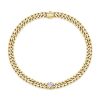 Golden Solitaire Link Bracelet - 18K Gold Plated Sterling Silver