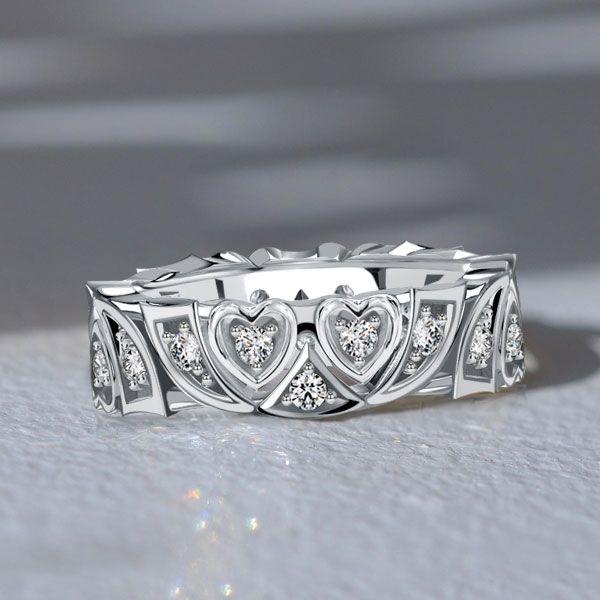 Sterling Silver Eternity Band - 0.36 CTW Anniversary Ring for Women