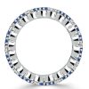 Baguette Cut White & Blue Sapphire Wedding Band in Sterling Silver (12.50 CT. TW.)
