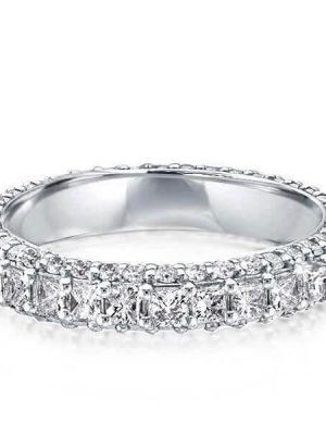 Eternity Created White Sapphire Wedding Band - Sterling Silver