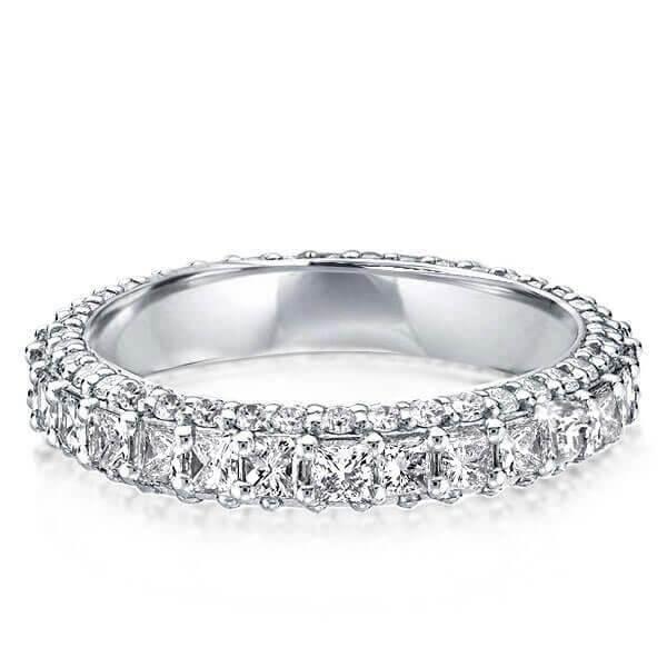 Eternity Created White Sapphire Wedding Band - Sterling Silver