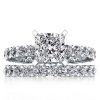 Sterling Silver Princess Cut Wedding Band Set with 3.00 CT. TW. Center Stone