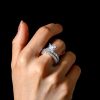 Sterling Silver Princess Cut Wedding Band Set with 3.00 CT. TW. Center Stone