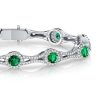 Emerald Green Round Cut Tennis Bracelet in Sterling Silver with Rhodium Plating
