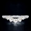 Sterling Silver Pearl Half Eternity Wedding Band - 0.85 CTW