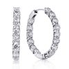 Classic Round Cut Hoop Earrings in Rhodium Plated 925 Sterling Silver
