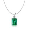 Emerald Jewelry Set Necklace and Drop Earrings in 925 Sterling Silver