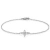 Dainty Cross Bracelet in 925 Sterling Silver for Women - Rhodium Plated