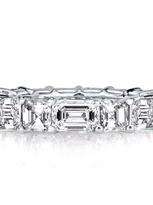 White Gold Finish Sterling Silver Wedding Band Set - 5.95 CT. TW.