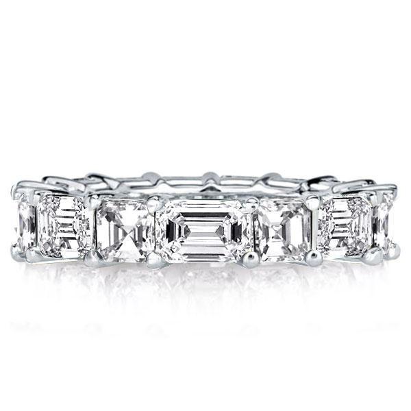 White Gold Finish Sterling Silver Wedding Band Set - 5.95 CT. TW.