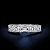 White Gold Finish Sterling Silver Wedding Band Set - 5.95 CT. TW.