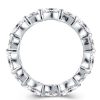 White Gold Finish Sterling Silver Wedding Band Set - 5.95 CT. TW.