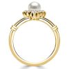 Antique Round Pearl Engagement Ring for Women in 925 Sterling Silver