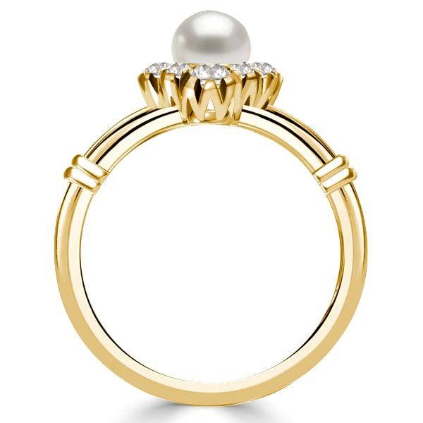 Antique Round Pearl Engagement Ring for Women in 925 Sterling Silver