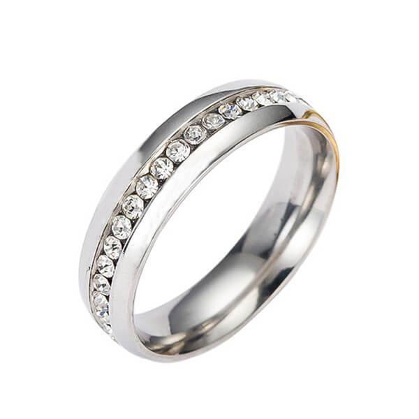 Titanium Wedding Ring for Men - Modern Silver Band
