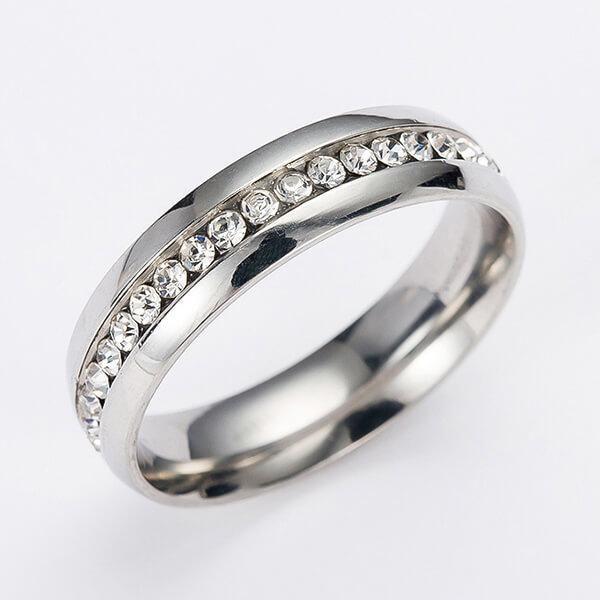 Titanium Wedding Ring for Men - Modern Silver Band