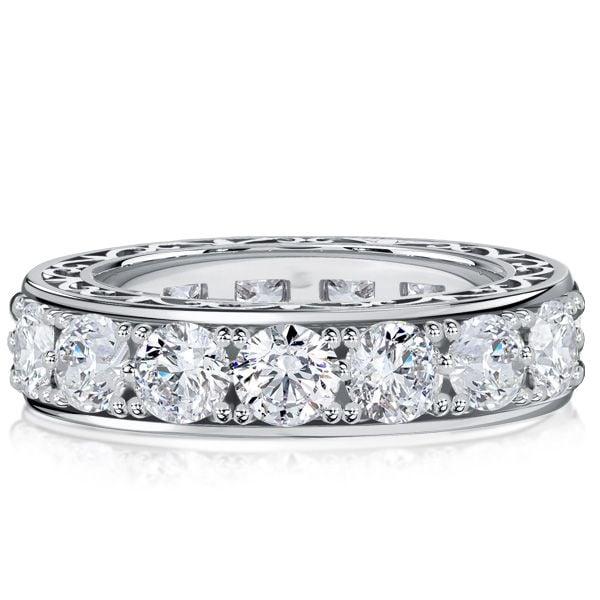 Vintage Eternity Wedding Band Ring for Women | Round Cut Stones in 925 Sterling Silver